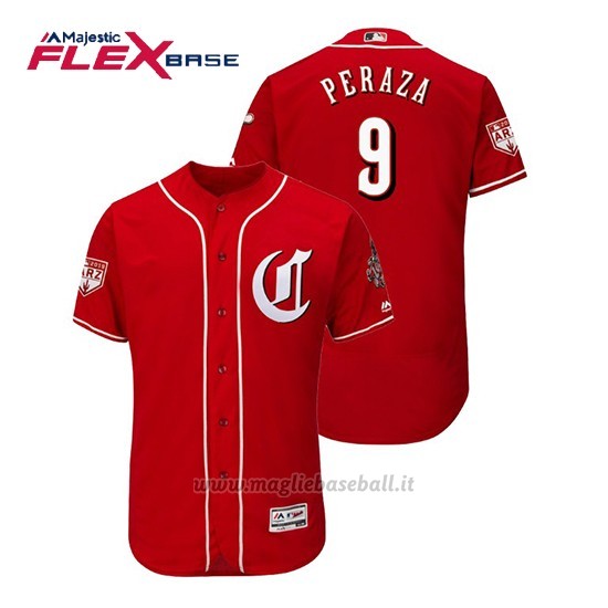 Maglia Baseball Uomo Cincinnati Reds Jose Peraza Flex Base Entrenamiento De Primavera 2019 Rosso
